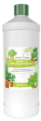 TerraDomi Flüssigdünger für Balkon- & Kübelpflanzen | für kräftiges Wachstum und prächtige Blüten | 1 Liter
