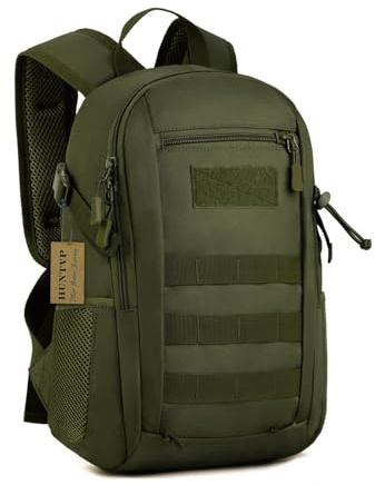 HUNTVP 20L Mini Mochila Militar Mochila Táctica Molle Escolar Bolsa Bandolera para Niños Hombre Mujer Caza Camping Senderismo, 20L-Verde