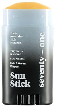 SeventyOne Percent | The Invisible : Sun Stick SPF 50+ | Veganer Sonnenschutzstift für das Gesicht - Sehr hoher Schutz | Sehr wasserfest | UVA 34 | 80% Natürlich - Made in Frankreich | 15 gr