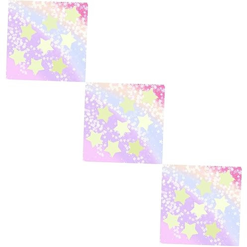 ibasenice 3 Sets 3d Fluoreszierende Sterne Für Jungen Und Mädchen Aufkleber Dekorationen Sterne Aufkleber Fluoreszierende Aufkleber Wandkunst 100 Stück * 3