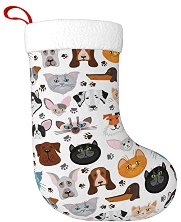 DENMER Cartoon Katze und Hund Weihnachtsstrümpfe Xmas Kamin Hängende Strumpf Dekorationen Für Weihnachten Party Dekoration Supplies.Christmas Gifts