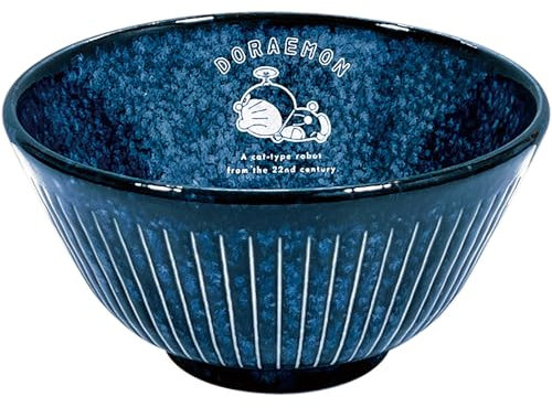金正陶器(Kaneshotouki) Doraemon 011140 - Cuenco de arroz, diámetro de 12 cm, altura de 6 cm, apto para microondas, lavavajillas, índigo, fabricado en Japón