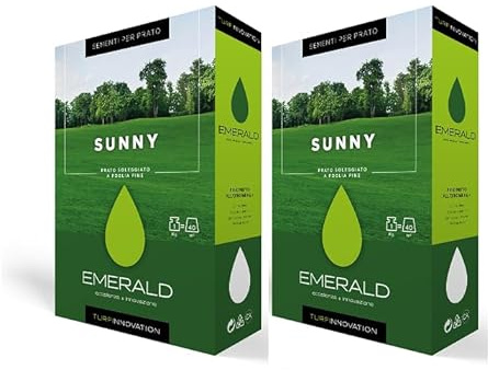 Emerald SUNNY TurfInnovation, Sementi per Prato Soleggiato a Foglia Fine,ideale per giardini, parchi e aree verdi, 1Kg (40mq) (2)