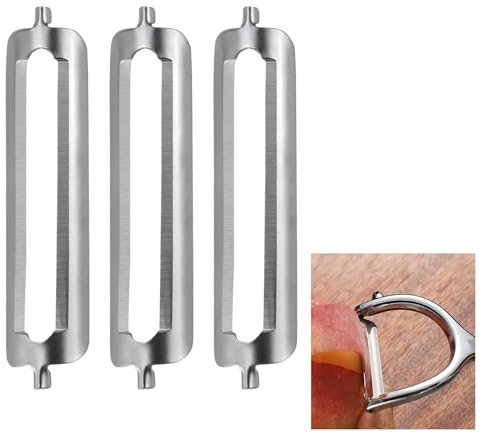 3 Pièces Lame de Rechange, Lame Acier Inoxydable Robuste pour Éplucheuse Professionnelle Économe à Julienne, Éplucheur Turbo
