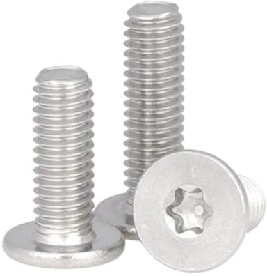Torx-Flachkopfschraube, schwarz verzinkter Edelstahl, M2, M2,5, M3, M4, M5, M6, sechslappige, ultradünne Schraube, 20 Stück, Rostfreier Stahl, M4x10mm (20 Stück)