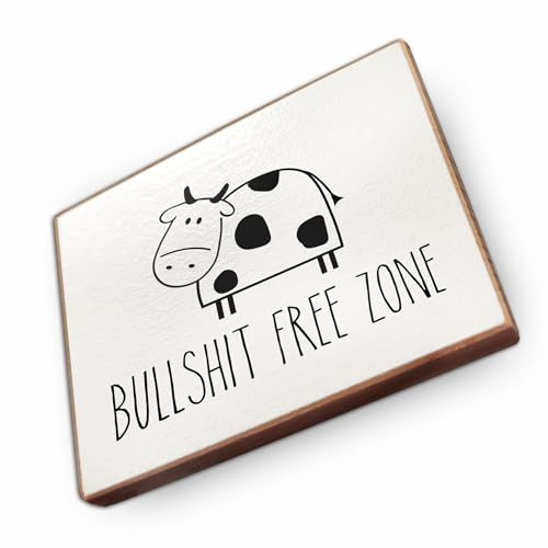 Magnet aus Buchenholz Kühlschrankmagnete mit Sprüchen (Bullshit Free Zone)