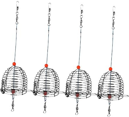 Parliky 4 Stück Edelstahl Angelköderkäfig Korrosionsbeständig Tragbarer Angelzubehör 5cm Für Karpfenangeln Tackle