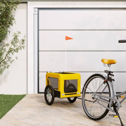 Somanki Fahrradanhänger Hunde Gelb und Schwarz Oxford-Gewebe & Eisen, Fahrrad Anhänger, Lastenanhänger, Handwagen, Fahrrad-lastenanhänger, Lastenfahrrad - 93917