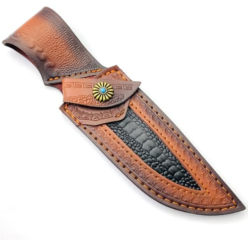 RIVDEE Lederscheide,Messerscheide Leder, Taschenmesser Holster, Fixed Blade Knife Sheath,Messertasche für Gürtel,Jagdmesser Küchenmesserhalter,EDC Werkzeuge für Outdoor-Camping,Grillen,Trekking