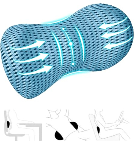 Suewidfay Lumbar Support Pillow for Office Chair and Car Seat, Memory Foam Back Support Pillow for Lower Back, for Traveling, Resting, Sleeping