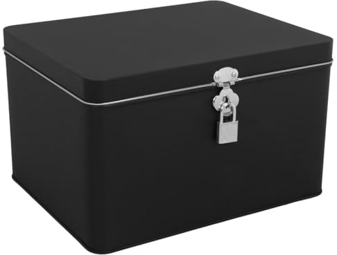 Cabilock Aufbewahrungsbox Aus Weißblech Mit Schloss Metall Kasten Für Haushalt Und Büro Vielseitige Lagerung Für Werkzeuge Und Schreibwaren Großes Fassungsvermögen