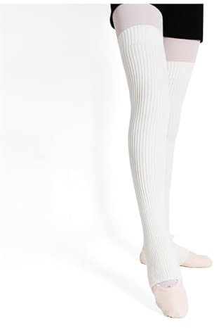 Overknee Ballettstulpen 75cm Damen Stulpen Lange Gestrickt Beinwärmer Ballett Stulpen Beinstulpen Strick Stulpensocken Leg-Warmers Mit Fersenloch für Winter Herbst Kniestrumpf Ballett Tanzen Yoga