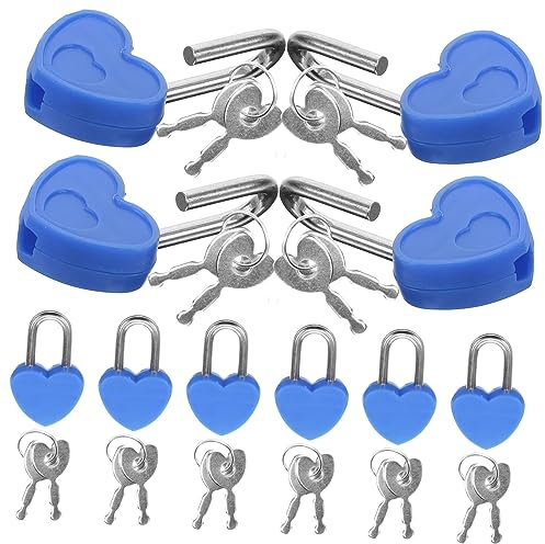 Gadpiparty 24set Mini Lucchetto Forma Di Cuore Salvadanaio Lucchetti Per Valigie e Bagagli Lucchetti Da Viaggio Chiavi Per Diario e Oggetti Di Valore