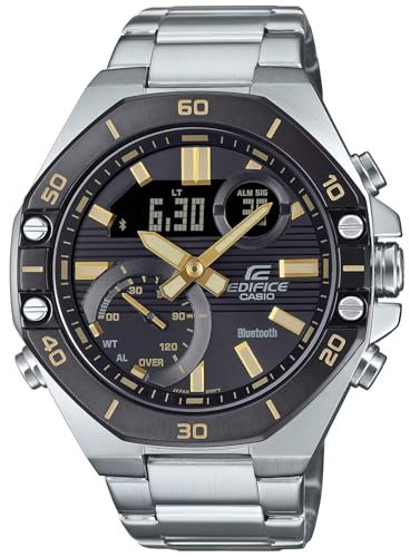 Casio Men's Analogue-Digital Quartz Watch with Stainless Steel Strap ECB-10DB-1A9EF