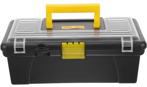 DOITOOL Caja De Herramientas Portátil Multiusos De Plástico Pp Negro, Organizador Resistente Para Almacenamiento Doméstico y Coche, Cierre Hebilla, Ligero y Fácil De Transportar, 1 Unidad