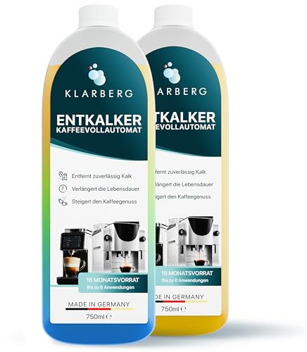 KLARBERG 1,5 L Entkalker für alle Kaffeevollautomaten und Kaffeemaschinen | Entfernt Kalk gründlich für besseren Kaffeegeschmack und längere Gerätelebensdauer. Flüssig dosierbar und flexibel einsetzbar
