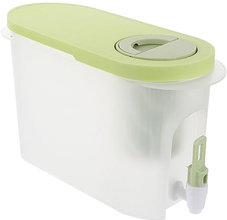 Holibanna 1pieza Jarra De Agua Fría con Grifo Contenedor De Bebidas De Gran Capacidad para Té Frío Agua Saborizada Y Jugos Color Verde Nórdico