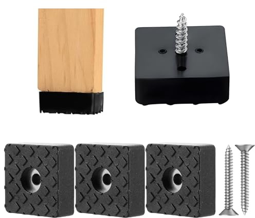 huoflame Möbelfüße Gummi-Puffer 20 Stück – rutschfeste gummifüße schraubbar aus PVC für Möbel – Schwarze Möbelgleiter für Tische, Stühle, Sofas, Möbel – Geräuschdämpfend & Bodenschutz