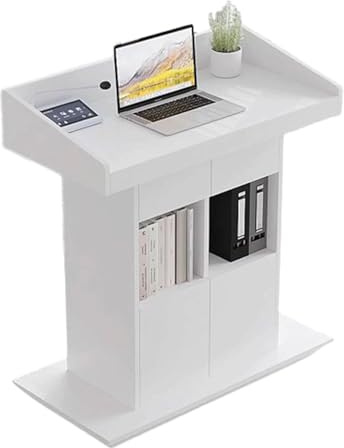 Stehendes Rednerpult, Tragbare Rednerpulte Laptop-Schreibtisch-Podiumständer aus Holz(White)