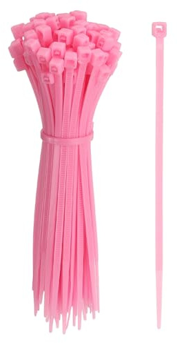 YELARXI Zip Ties Plastic Cable Ties, Self-Locking Wire Zip Tie 4 Inch Fit for Home Garden Office Workshop Travel - (1000 Pack, Pink)