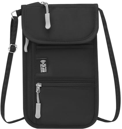 Generico de pasaporte, de viaje, soporte para documentos de protección contra robo con bolsillo del teléfono móvil para el viaje Sport Beach Fitness Camping todos los días