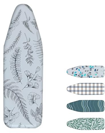 ZIHQRgE Copriasse da Stiro 130 x 50 cm Copri ASSE da Stiro Elastico e Spesso, con Parte Superiore in Cotone Una Stiratura Facile e Veloce(Gray,51.1 L x 19.6 in W (130 x 50 cm))