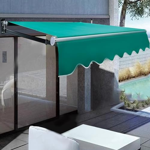 Store de fenêtre d'extérieur rétractable avec manivelle manuelle réglable pour pergola (3,5 x 2 m) Protection UV Résistant aux intempéries Installation facile