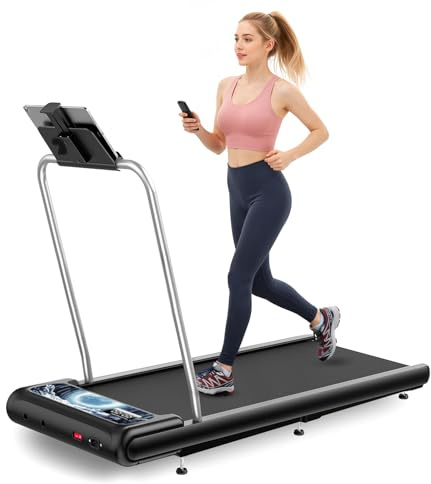 Walking Treadmill Pad with Incline Handle Bar, Silent Fitness Equipment, Treadmill with 4-in-1 Modes, Easy Assembly, Portable Home Gym Equipment