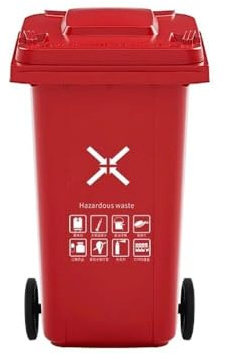 Contenedor Basura Exterior Alta Resistencia Tapa Uso Comercial Ecológico Con Diseño Reforzado For Una Correcta Higiene Color Verde(Red,240l)