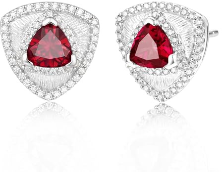 FANCIME Trinity Leroy triangel födelsesten plugg örhängen dam 925 sterlingsilver ädelsten örhängen årsdag födelsedag alla hjärtans dag fina smycken gåvor för kvinna dina kvinnor, Sterlingsilver