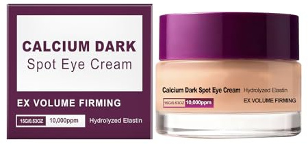 Crema de Ojos Antiarrugas con Calcio y Péptidos – Fórmula Iluminadora Reafirmante con Elastina Hidrolizada y Ácido Hialurónico, Reduce Ojeras y Bolsas, 15g (1pc)