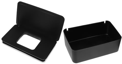 OFFSCH Feuchttücher Organizer für Zuhause aus Kunststoff mit wasserdichtem Gehäuse und schlankem Design, ideal für Küche und Büro in Schwarz