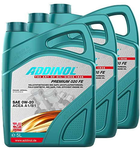 Addinol 3X Motoröl Motorenöl Motor Motoren Motor Oil Engine Oil Benzin Diesel 0W-20 Premium 020 Fe 5L 72097281