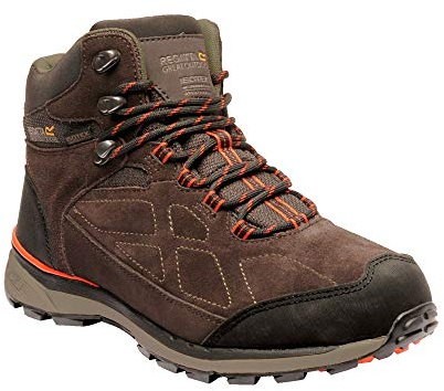 Regatta Mens Samaris Suede Hiking Boots (UK Size 6.5) (Peat/Burnt Salmon)