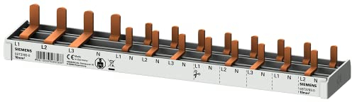 Siemens 5ST37830 Stiftsammelschiene kompakt 10mm2 3P+N 400V, schneidbar 12TE, geeignet für die Kompaktgeräte 5SV1, 5SV6 und 5SL60, inkl. Endkappen
