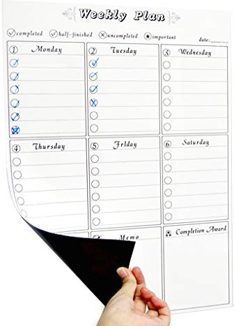 Afinder Magnettafel Whiteboard Wochenkalender Wochenplaner Pinnwand Kalender Magnetische Kreidetafel selbstklebend Wandtafel Küchentafel Kindertafel Memotafel Magnettafel Memoboard