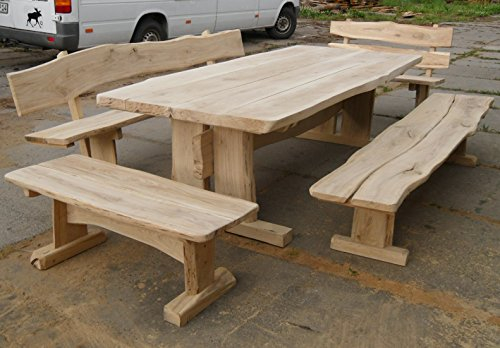 KJR Holzmanufaktur Gartenmöbel, Sitzgruppe, Eiche, ca. 250cm mit 4 Bänke
