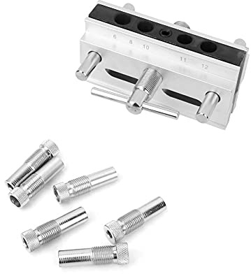Holzbearbeitungs Dübellehre , Aluminiumlegierung , verstellbarer Metallbohrer , Dübel , metrische Zollskala , Dübellehre , Werkzeug zum Herstellen von Verbindungen