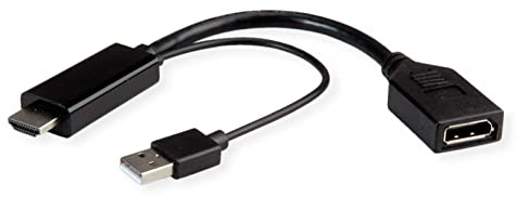 ROLINE 4K HDMI - DisplayPort-Adapter, v1.2, HDMI ST - DP BU, Aktiv