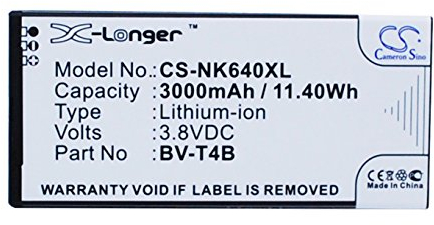 Cameron Sino Akku für Microsoft Lumia 640 XL, RM-1062, RM-1063 PN:Microsoft 3000mAh / 11.40Wh