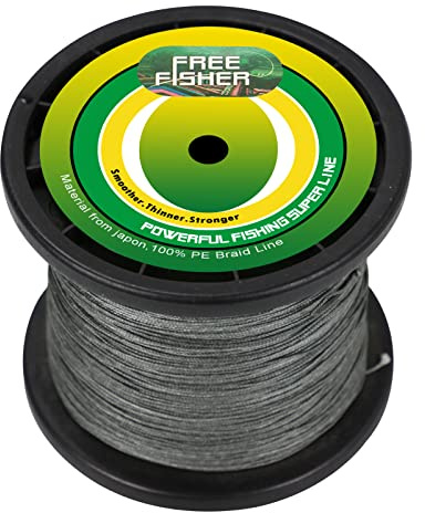 LSERVER Geflochtene Angelschnur 300m 8 Geflochtene Sensible Verschleißfeste Angelschnur PE Starke Spannleine Hohe Nodular Force Meeresangelschnur 54-90kg, Grau, 10# (0.55mm/54kg)