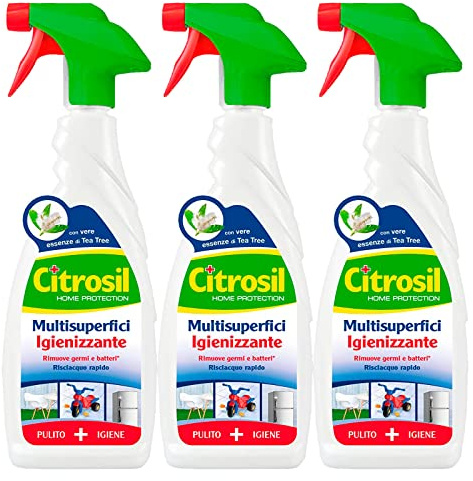 CITROSIL Citrosil Home Protection - Spray desinfectante de superficies multiusos con esencias reales de árbol de té, elimina gérmenes y bacterias, 650 ml x 3 unidades