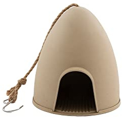 Point-Virgule Vogelfutterhaus zum aufhängen, Vogelhaus Balkon, futterhaus für vögel, beige, 18x17x19cm