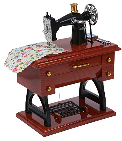 Caja de música mecánica máquina de coser vintage