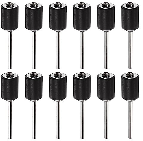 QUARKZMAN 12pcs 3/8 pouce Ponçage Tambour Caoutchouc Mandrins 2.35mm Tige Ponçage Manchon Support pour Tambour Ponceuse Rotative Broyeur