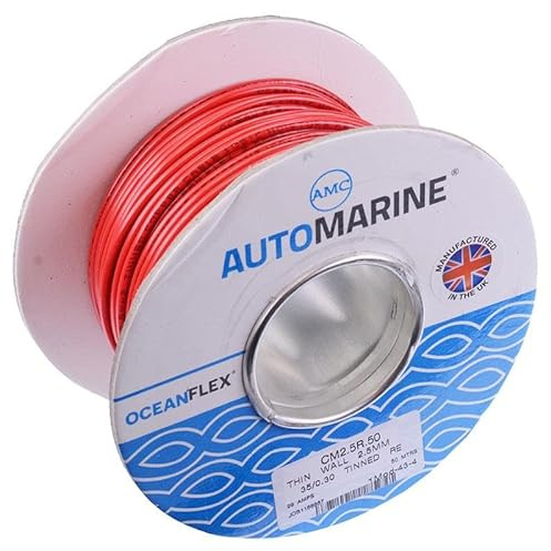 Red 2.5mm² Oceanflex Tinned Copper Cable 35/0.3mm 50M Automotive Marine Electrical