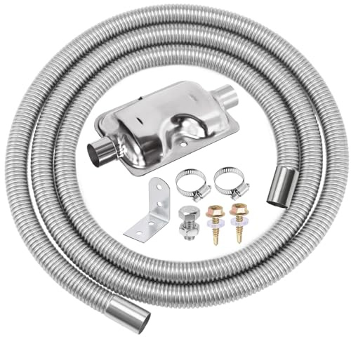 Swpeet Pipe, 8 st, 1 x 118 tum, 25 x 300 cm, rostfritt stål, diesel, värmare, avgasrör och avgasrör, med 18 mm – 29 mm, slangklämmor, bränsletank, diesel, gas, ventilationsslang för bil