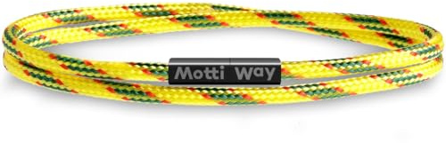 Motti Way Pulseras Para Hombre y Mujeres Con Cierre Magnético, Nauticas Pulsera De Cuerda Umpermeable Negro Unisex