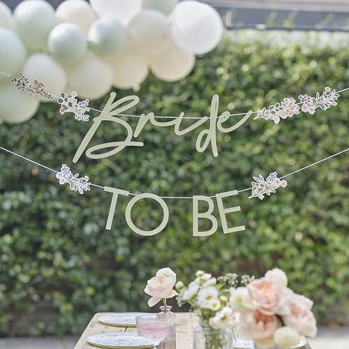 Ginger Ray Striscione con scritta Bride to Be, ghirlanda di bandierine per addio al nubilato, decorazione da appendere, 1,5 m