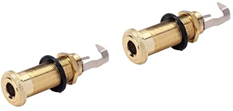 ibasenice 2stücke Gitarre Bass Gewindezylinder Ausgangsbuchse Mono Jack Für Akustische Und Elektrische Gitarren Einfache Installation Strap-button Design Goldfarbenes Finish